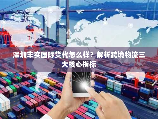 深圳丰实国际货代怎么样?解析跨境物流三大核心指标 深圳丰实国际货代怎么样?解析跨境物流三大核心指标