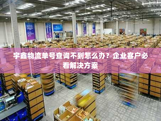 宇鑫物流单号查询不到怎么办？企业客户必看解决方案