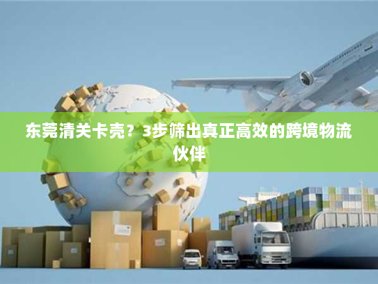 东莞清关卡壳？3步筛出真正高效的跨境物流伙伴