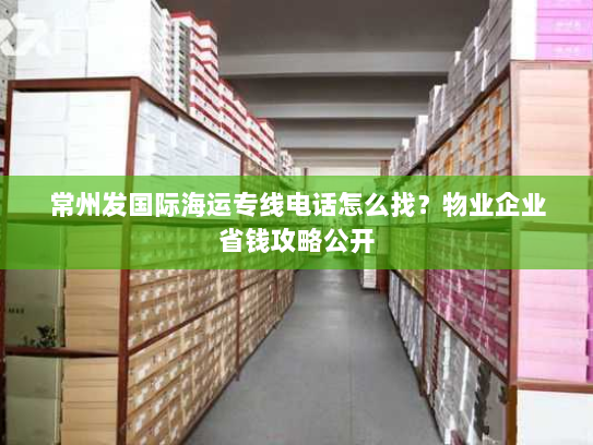 常州发国际海运专线电话怎么找?物业企业省钱攻略公开 常州发国际海运专线电话怎么找?物业企业省钱攻略公开