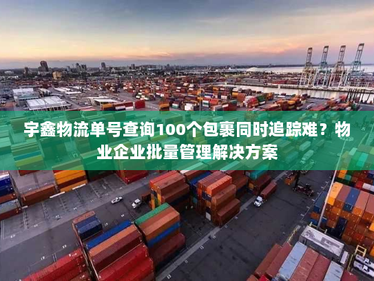 宇鑫物流单号查询100个包裹同时追踪难？物业企业批量管理解决方案