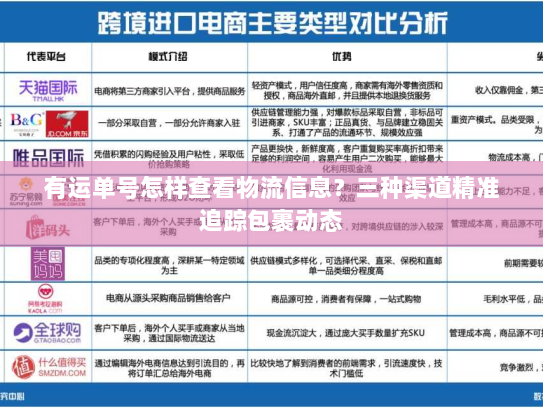 有运单号怎样查看物流信息?三种渠道精准追踪包裹动态 有运单号怎样查看物流信息?三种渠道精准追踪包裹动态