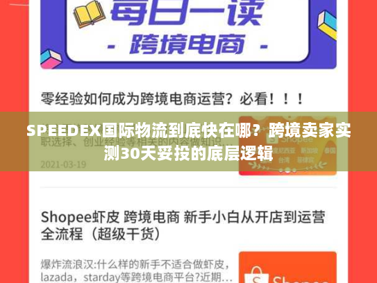 SPEEDEX国际物流到底快在哪？跨境卖家实测30天妥投的底层逻辑