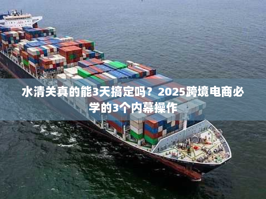 水清关真的能3天搞定吗?2025跨境电商必学的3个内幕操作 水清关真的能3天搞定吗?2025跨境电商必学的3个内幕操作