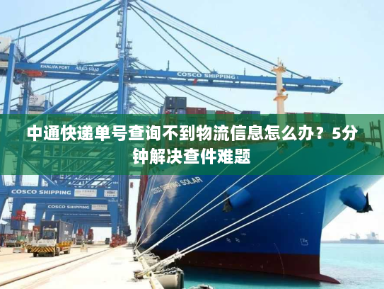 中通快递单号查询不到物流信息怎么办?5分钟解决查件难题 中通快递单号查询不到物流信息怎么办?5分钟解决查件难题