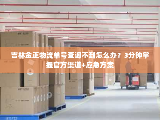 吉林金正物流单号查询不到怎么办？3分钟掌握官方渠道+应急方案
