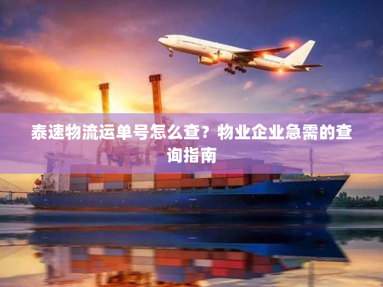 泰速物流运单号怎么查？物业企业急需的查询指南