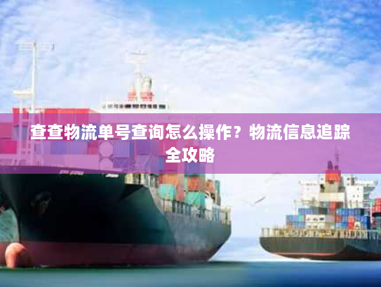 查查物流单号查询怎么操作？物流信息追踪全攻略