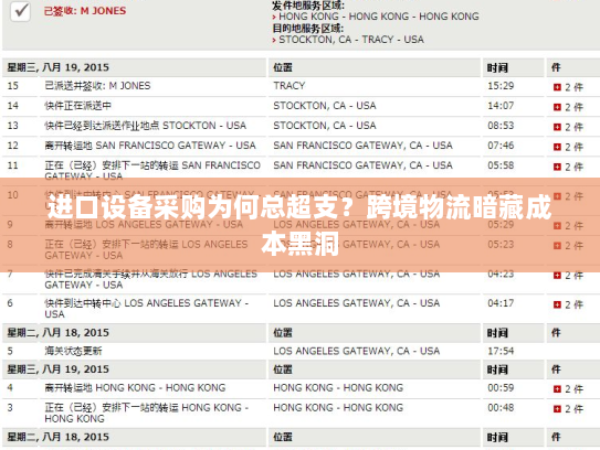 进口设备采购为何总超支？跨境物流暗藏成本黑洞