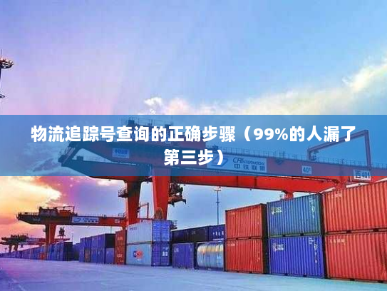 物流追踪号查询的正确步骤（99%的人漏了第三步）