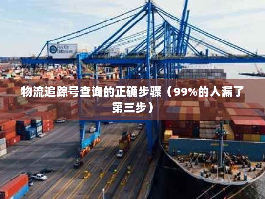 物流追踪号查询的正确步骤（99%的人漏了第三步）