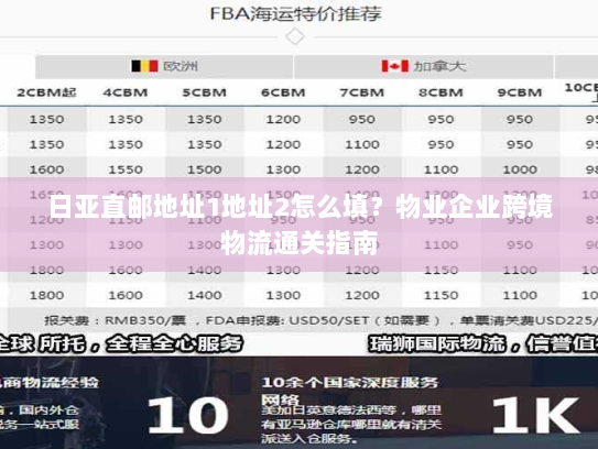 日亚直邮地址1地址2怎么填？物业企业跨境物流通关指南