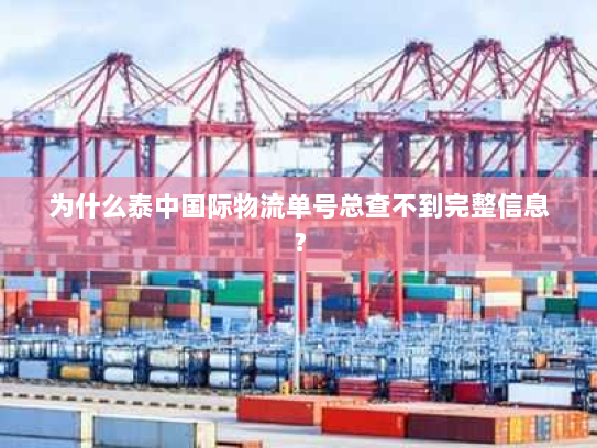为什么泰中国际物流单号总查不到完整信息？