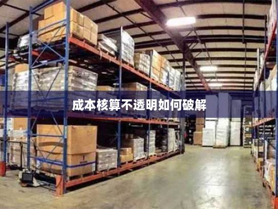 成本核算不透明如何破解