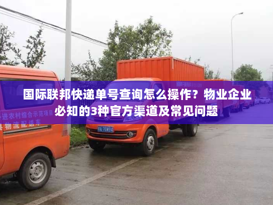 国际联邦快递单号查询怎么操作?物业企业必知的3种官方渠道及常见问题 国际联邦快递单号查询怎么操作?物业企业必知的3种官方渠道及常见问题