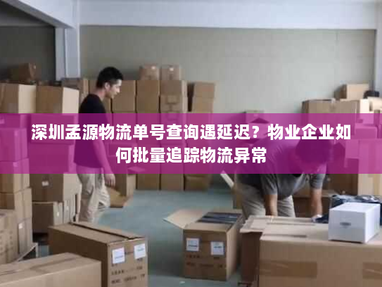深圳孟源物流单号查询遇延迟？物业企业如何批量追踪物流异常