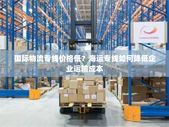 国际物流专线价格低?海运专线如何降低企业运输成本 国际物流专线价格低?海运专线如何降低企业运输成本