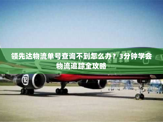 领先达物流单号查询不到怎么办？3分钟学会物流追踪全攻略