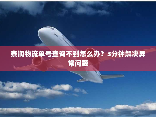 泰润物流单号查询不到怎么办?3分钟解决异常问题 泰润物流单号查询不到怎么办?3分钟解决异常问题