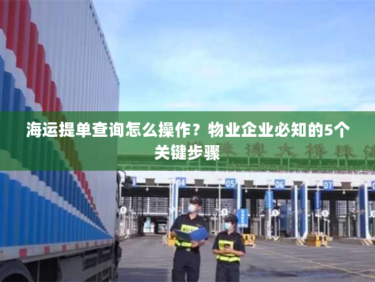 海运提单查询怎么操作？物业企业必知的5个关键步骤