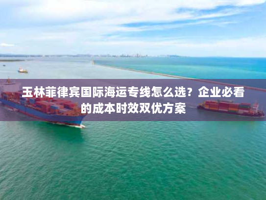 玉林菲律宾国际海运专线怎么选？企业必看的成本时效双优方案